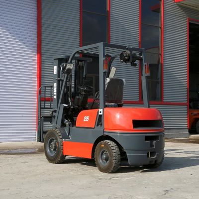 2.5 T Diesel Forklift Truck with 5m Triplex Full Free Mast and Steel Rubber Material