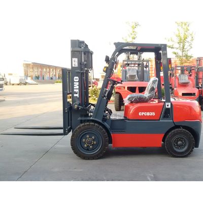 3.5 T Diesel Forklift Truck with 5.5m 5500mm Mast Triplex Free Lift Standard Ce ISO SGS
