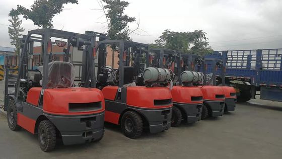 Steel Rubber Forklift 2 Stage 3m Mast 3.5t Diesel Truck for Lift Height 3000-7000mm