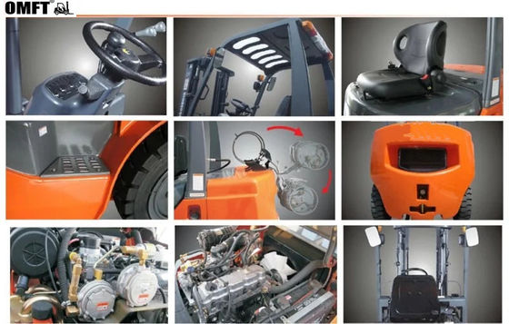 6ton 5ton 7ton Forklift Truck with Us GM4.3 Gasoline Engine and Pneumatic/Solid Tires