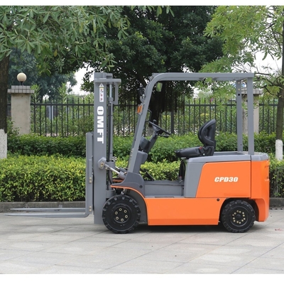 3m 4.5m 6m 3 Stage Full Free Mast 3ton Electric Forklift for AC Power Battery Operated
