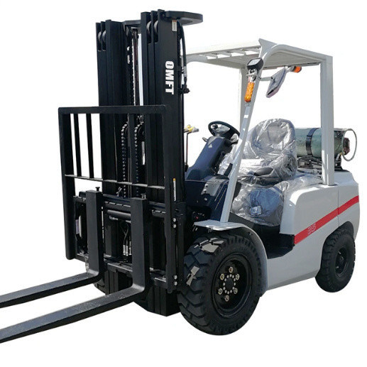 Steel Rubber 1.5t 2t 2.5t 3t 3.5t 4t Forklift Truck with Nissan K21 K25 Engine and 3m 4.5m 6m Mast