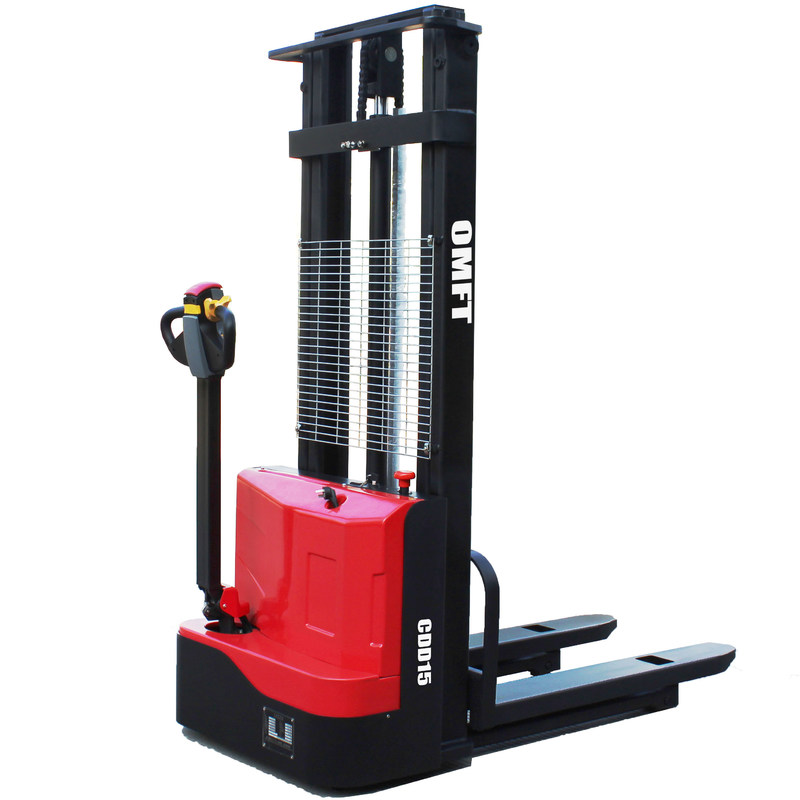 Maximum Running Speed 3.3km/H Full Electric Pallet Stacker with 1.5 T 1500kg Load Capacity